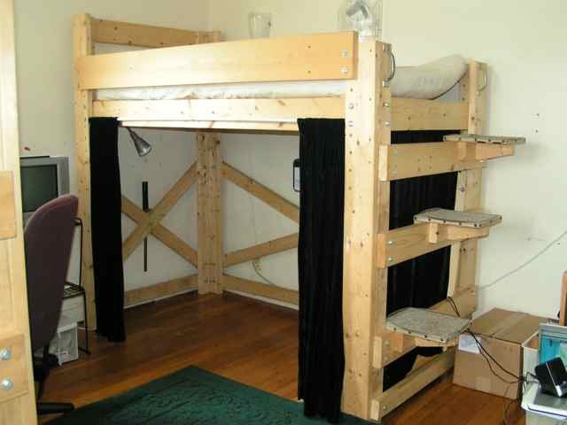 Diy Wooden Bench Easy Bunk Bed Plans, Diy Full Size Loft Bed With Desk Plans